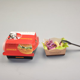 White Paper Burger Box With Printing